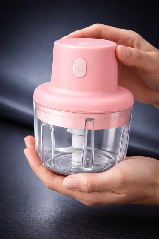 Mini Electric Food Chopper | USB Rechargeable | Stainless Steel Blades | Portable Vegetable Chopper